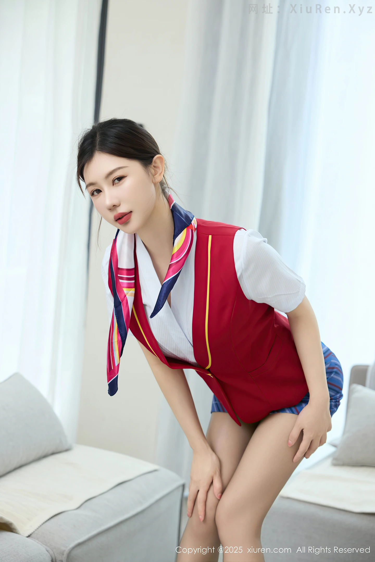 图片[5]-[XiuRen秀人网]VOL.10703 模特尹甜甜性感制服露肉色内衣配超薄黑丝秀完美身材诱惑写真80P-秀人网官方网站